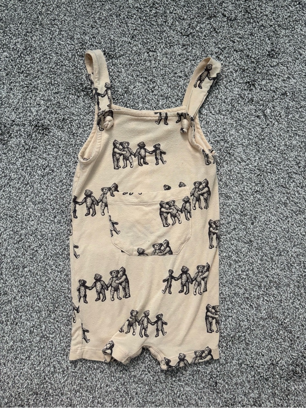 Bamboo kate quinn tan Romper with Brown Bear Print